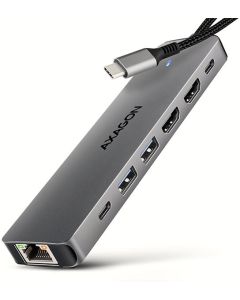 USB-C Multiport, 2xHDMI, PD, Giga LAN, AXAGON HMC-7HX2