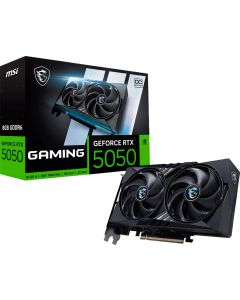 MSI Video Card NVIDIA GeForce RTX 5050 8G GAMING OC, 8GB GDDR6, 128-bit, 2647 MHz Boost, 2560 CUDA Cores, PCIe 5.0 (x8)