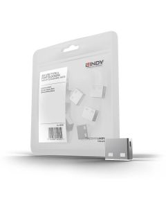 Система за заключване на USB портове Lindy, 10 порт блокера, бели