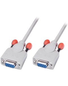 LINDY LNY-31573 :: Сериен Null Modem кабел, RS-232, DB9 F-F, бял, 2.0 м
