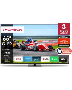 Thomson Smart QLED Pro TV 65\"; Google TV; 3840 x 2160 (4K UHD), DLED, 144 Hz, DVB-T-T2-C-S-S2, HDR10, Wi-Fi, Bluetooth, LAN,