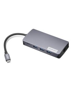 LENOVO 150, USB-C, 1х HDMI, 1х VGA, 3x USB-A, 4K - 30 Hz, 1x SD Memory Card, 1x TransFlash Card, сив
