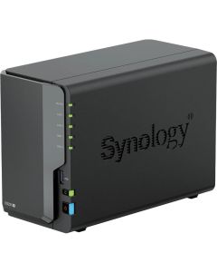 Synology NAS DS225+, за 2 диска 3.5"/2.5" SATA HDD/SSD, Intel Celeron J4125, 2GB DDR4 SODIMM, черен