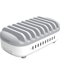 Orico зарядна станция за мобилни устройства Charger Station 220V - 10 x USB 120W white - DUK-10P-EU-WH