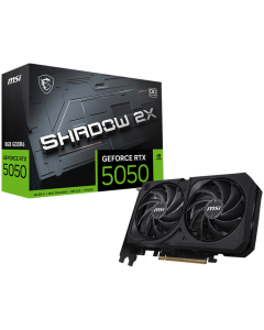MSI GeForce RTX 5050 8G SHADOW 2X OC, 8GB GDDR6, 128-bit, 2602 MHz, PCIe 5.0, 20 Gbps, Dual Fan, черен