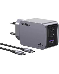 3-портово мини бързо зарядно устройство GaN Ugreen Nexode Pro 25871 220V 2xUSB-C, 1xUSB A, 65W