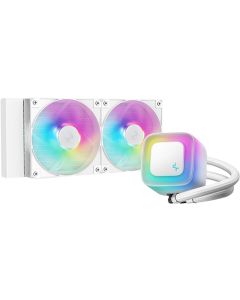 DeepCool LE240 WH V2, 240mm CPU Liquid Cooler, 2x120mm PWM ARGB Fans, ARGB block, White, LGA1851-1700-1200-1151-1150