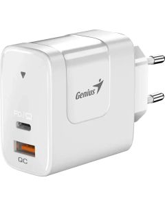 Genius Универсално зарядно за стена Charger Wall GaN - USB Type-C-A 65W White - PD-65AC