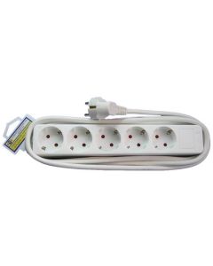 ETC 15-051 eл. разклонител с вградена детска защита, 5 гнезда, 5.0м.