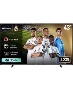 Hisense E7Q, 43" 3840x2160 QLED, 8 ms, 144 Hz, HDMI, 802.11ac, 2x 10 W, Dolby Atmos, VESA 200 x 300, Черен