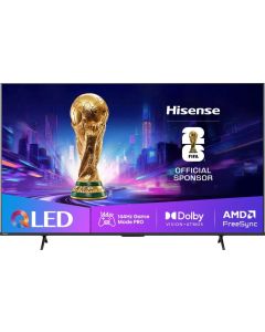 Hisense E7Q Pro, 55" 3840 x 2160 4K UHD, QLED, 6 ms, 144 Hz, 3x HDMI, Dolby Atmos, 2x 10 W, 802.11ac, 1x USB 3.0, Черен