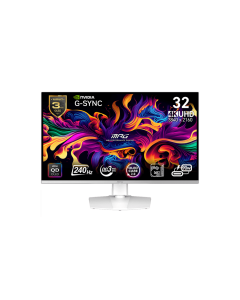 MSI MPG 321URXW QD-OLED, 31.5" 240Hz, UHD (3840x2160) 16:9, 0.03ms, 1000nits, 1x DP, 2x HDMI, Бял