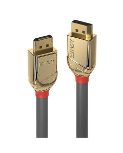 LINDY LNY-36294 :: DisplayPort 1.2 кабел, M-M, Gold Line, сив, 5.0 м