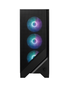 MSI MAG FORGE 320R AIRFLOW, Mid-Tower, ATX-M-ATX-ITX, 2x USB 3.2, ARGB Hub, 4x 120mm ARGB Fans, Tempered Glass, Черен