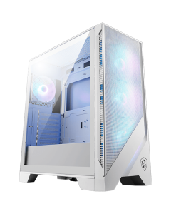 MSI MAG FORGE 320R AIRFLOW WHITE, Mid-Tower, ATX-M-ATX-ITX, 2x USB 3.2, ARGB Hub, 4x 120mm ARGB Fans, Tempered Glass, Бял