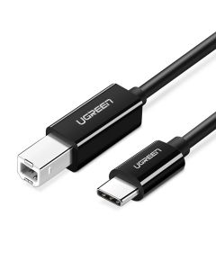 Кабел за принтер UGREEN US241 USB-C към USB-B 2.0, 1 м - черен