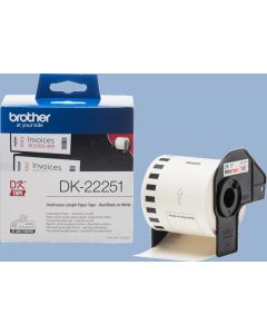 ЛЕНТА ЗА ЕТИКЕТНИ ПРИНТЕРИ BROTHER ТИП QL - CONTINUOUS PAPER TAPE - RED/BLACK ON WHITE - 62 mm x 15,24 m - PN DK22251 (DK-22251)