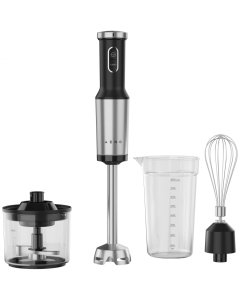 Hand Blender, 1200W in CB, Black, Tiger Teeth Cutter, Whisk, Food Processor, Cup