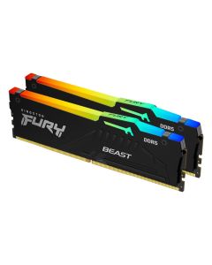 Оперативна памет Kingston FURY Beast RGB 32GB (2×16GB) DDR5 5600 MHz CL40 DIMM, dual‑channel комплект с RGB осветление