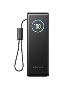 Ecoflow Power Bank RAPID 25K, 25000mAh, USB-C, USB-A, 170 W,TFT дисплей, вграден кабел,черен