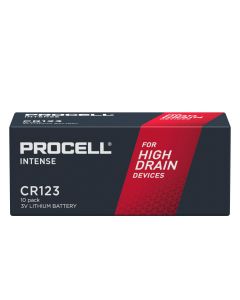 Батерия литиева индустриална CR123 3V 10 бр. в опаковка PROCELL INTENSE DURACELL, цена за 10 бр.