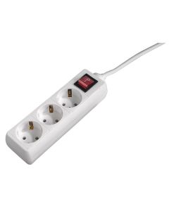 Power strip HAMA 30535 3x, w-3m cable, White