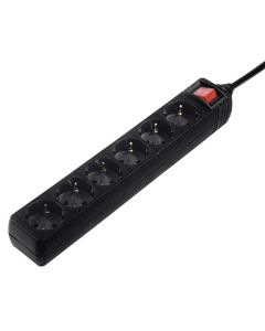 Power strip HAMA 137266 6x, w-5m cable, Black