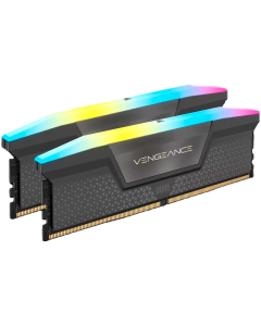 CORSAIR DDR5, 6000MT-s 32GB 2x16GB DIMM, Unbuffered, 36-44-44-96, Std PMIC, AMD EXPO & Intel XMP, VENGEANCE RGB DDR5 Grey Heatspreader, Black PCB, 1.30V