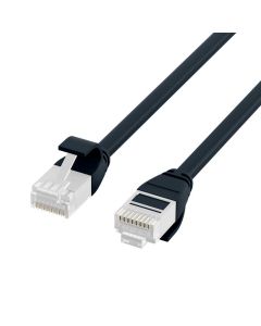 RJ45 Пач корда кат. 6а, U-UTP TPE, Черна Ultraflex 3.6 мм, EFB - 0.25 метра