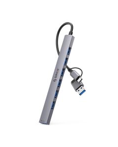 ORICO YSA2-U3-GY, 6x USB 2.0, 1x USB Type-C, 1x USB 3.0, до 5 Gbps, 0.16 м кабел, алуминиев, Сив