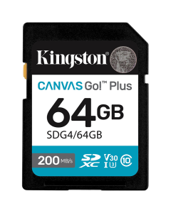 KINGSTON 64GB SDXC Canvas Go Plus Gen4 200MB-s C10 UHS-I U3 V30