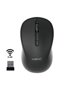 Makki MSX-2408, безжична, безшумни бутони, оптична, 1600 dpi, 97 x 54 x 38 mm, черен