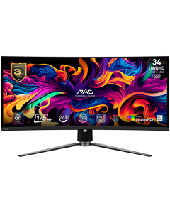 MSI MAG 341CQP QD-OLED Curved Gaming Monitor, 34" 175Hz, UWQHD (3440x1440) 21:9, QD-OLED, 1800R, 0.03ms