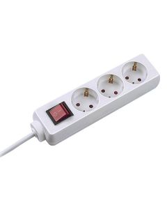 Power strip BACHMANN 3x, w-3m cable, White