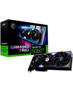 MSI Video Card NVIDIA GeForce RTX 5060 Ti 16G GAMING TRIO OC, 16GB GDDR7, 128-bit, 2662 MHz Boost, 4608 CUDA Cores, PCIe 5.0 (x8), 3x DP 2.1b, HDMI 2.1b, RAY TRACING, Triple Fan, 180W TDP, 16-pin PCIe 5.0 (12V-2x6), G-SYNC, 2.25-Slot, 3Y