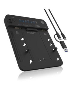 ICYBOX IB-2913MCL-C31 :: Докинг и клонинг станция за M.2 NVMe SSD and 2.5"-3.5" SATA SSD-HDD, USB, черен