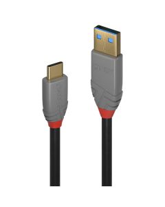 LINDY LNY-36913 :: Кабел USB 3.2 Type A към C, M-M, 10Gbps, Anthra Line, черен, 2.0 м