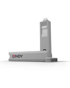 LINDY LNY-40427 :: Система за заключване на USB Type C портове, 1 ключ, 4 порт блокера, бял