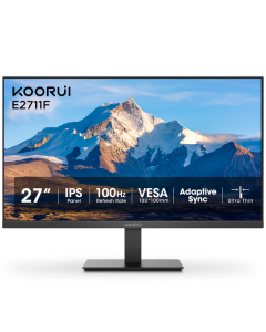 KOORUI E2711F, 27" 100 Hz, FHD (1920x1080) 16:9, 1x D-Sub(VGA), 1x HDMI, Черен