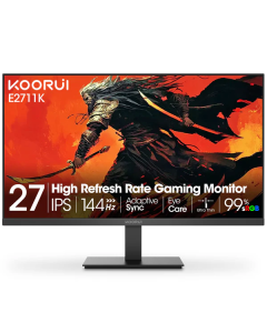 KOORUI E2711K, 27" 144 Hz, FHD (1920x1080) 16:9, 1x D-Sub(VGA), 1x HDMI, Черен
