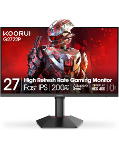 KOORUI G2722P, 27" 200 Hz, QHD 2560x1440 16:9, 1x DisplayPort, 1x HDMI, Черен