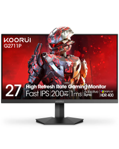 KOORUI G2711P, 27" 200Hz, FHD (1920x1080) 16:9, 1x DisplayPort, 1x HDMI, Черен