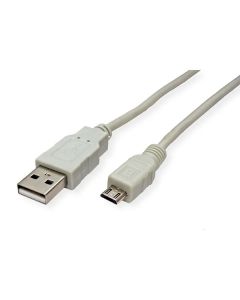 SECOMP USB 2.0 Type A-Type Micro B, M-M, 480 Mbit/s, 1.8m, бежав