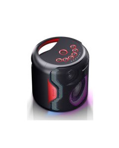Sharp Speakers PS-921(BK), 2.1 PARTY SPEAKER SYSTEM, 2 x 2" speaker drivers + 1 x 4" subwoofer, 130W (peak) power output, 14 h play time by built in battery, 3D (surround) + Super Bass, USB for playback, Bluetooth 5.0, Flashing, Splashproof (IPX5)