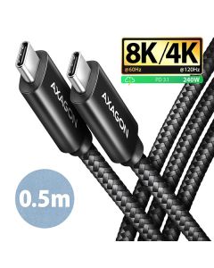 Cable USB4 C-C, M-M, 0.5m, 8K, AXAGON BUCM4X-CM05AB