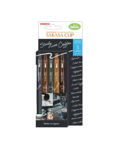 Zebra Гел ролер Sarasa Clip Coffee, 0.5 mm, 5 цвята