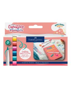 Faber-Castell Маркер-четка Creative Holiday Vibes, 6 цвята