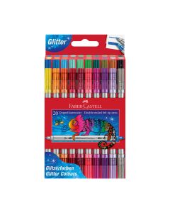 Faber-Castell Флумастери Glitter, двойни, 20 цвята