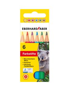 Eberhard Faber Цветни моливи, 6 цвята, къси