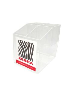 Zebra Дисплей за пишещи средства P-04S, акрилен, с 4 отделения, прозрачен